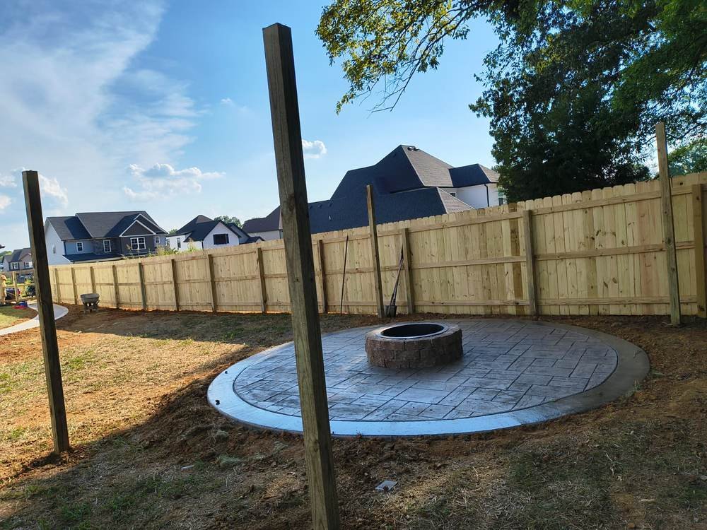 Custom fire pit patio