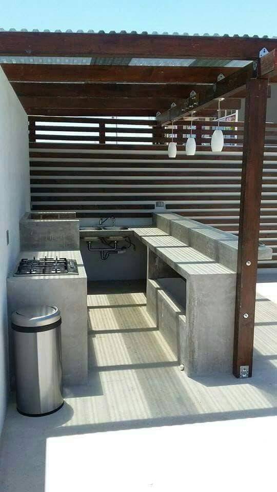 Custom concrete outdoor kitchen